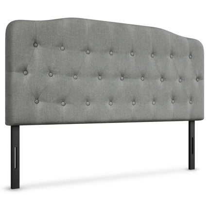 Queen Upholstered Headboard with Adjustable Heights-Light Gray - Light Gray - Headboards