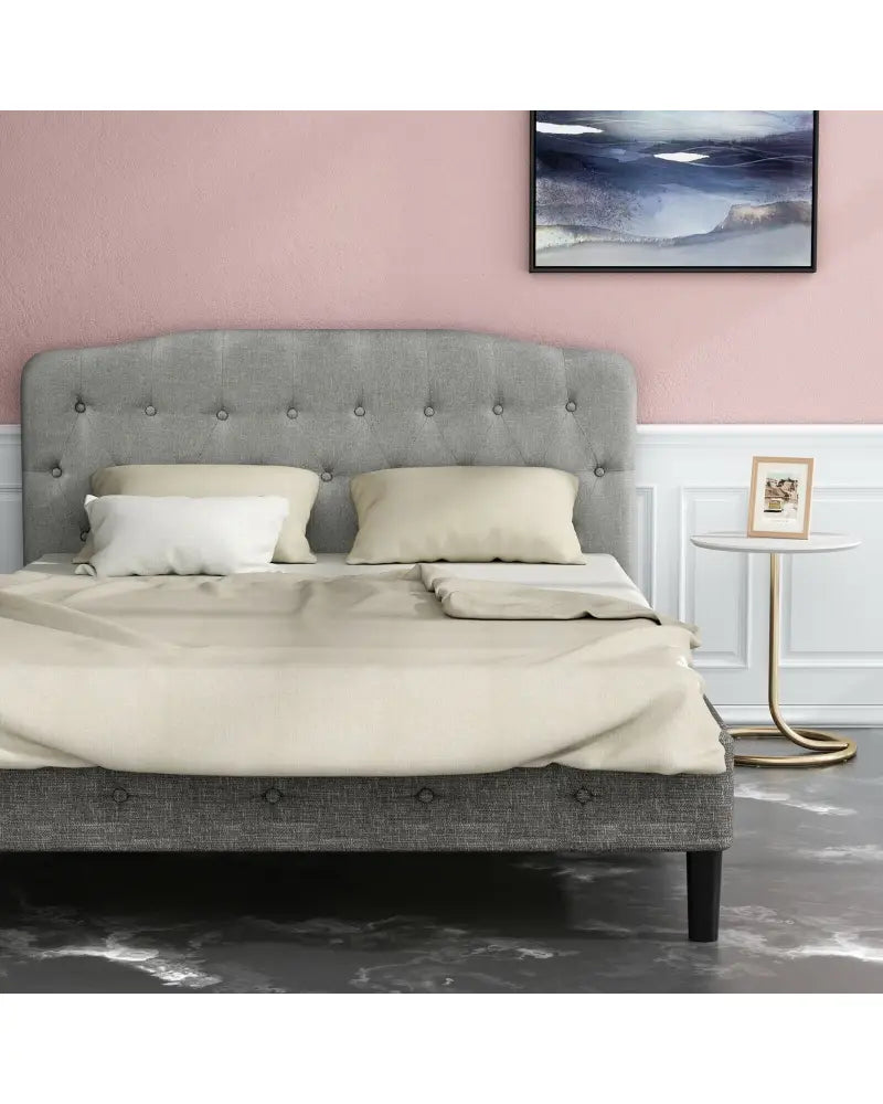 Queen Upholstered Headboard with Adjustable Heights-Light Gray - Light Gray - Headboards