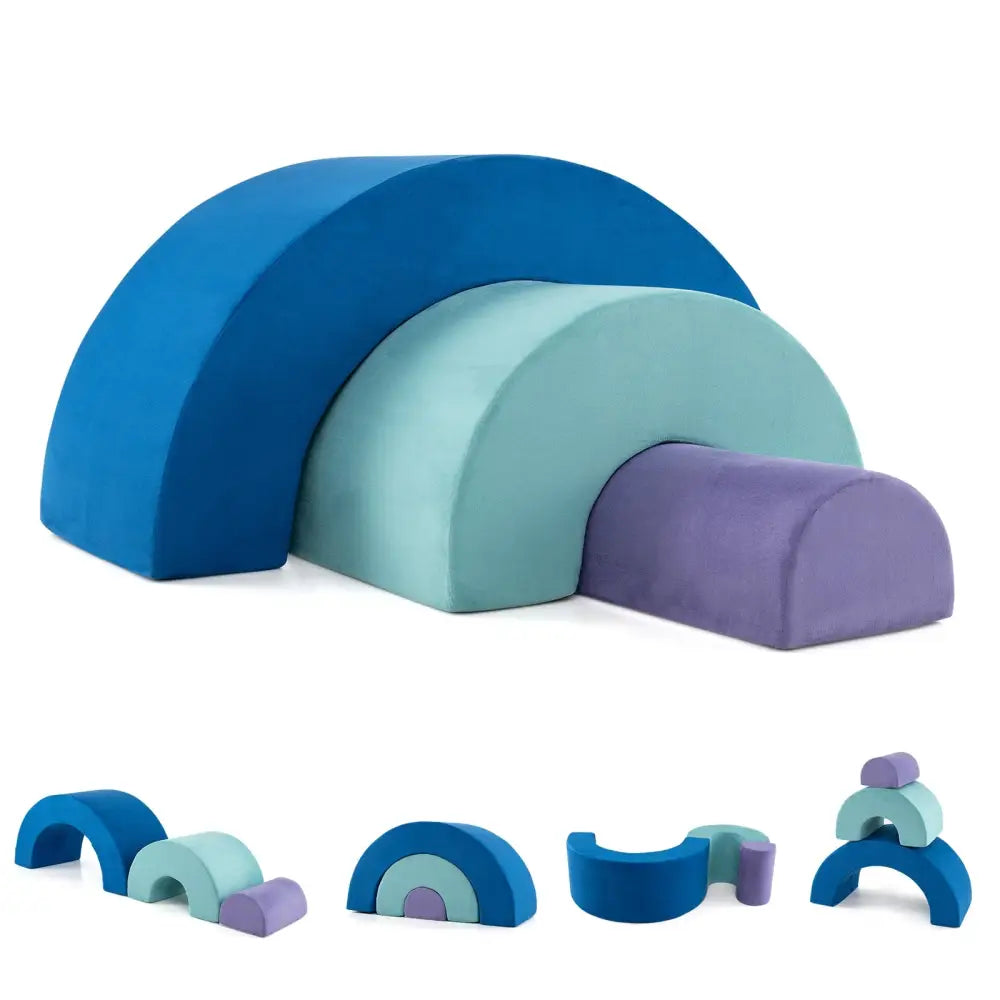 Rainbow Arc Climber Playset Foam Climbing Blocks with Machine Washable Covers-Multicolor - Multicolor - Climbers &
