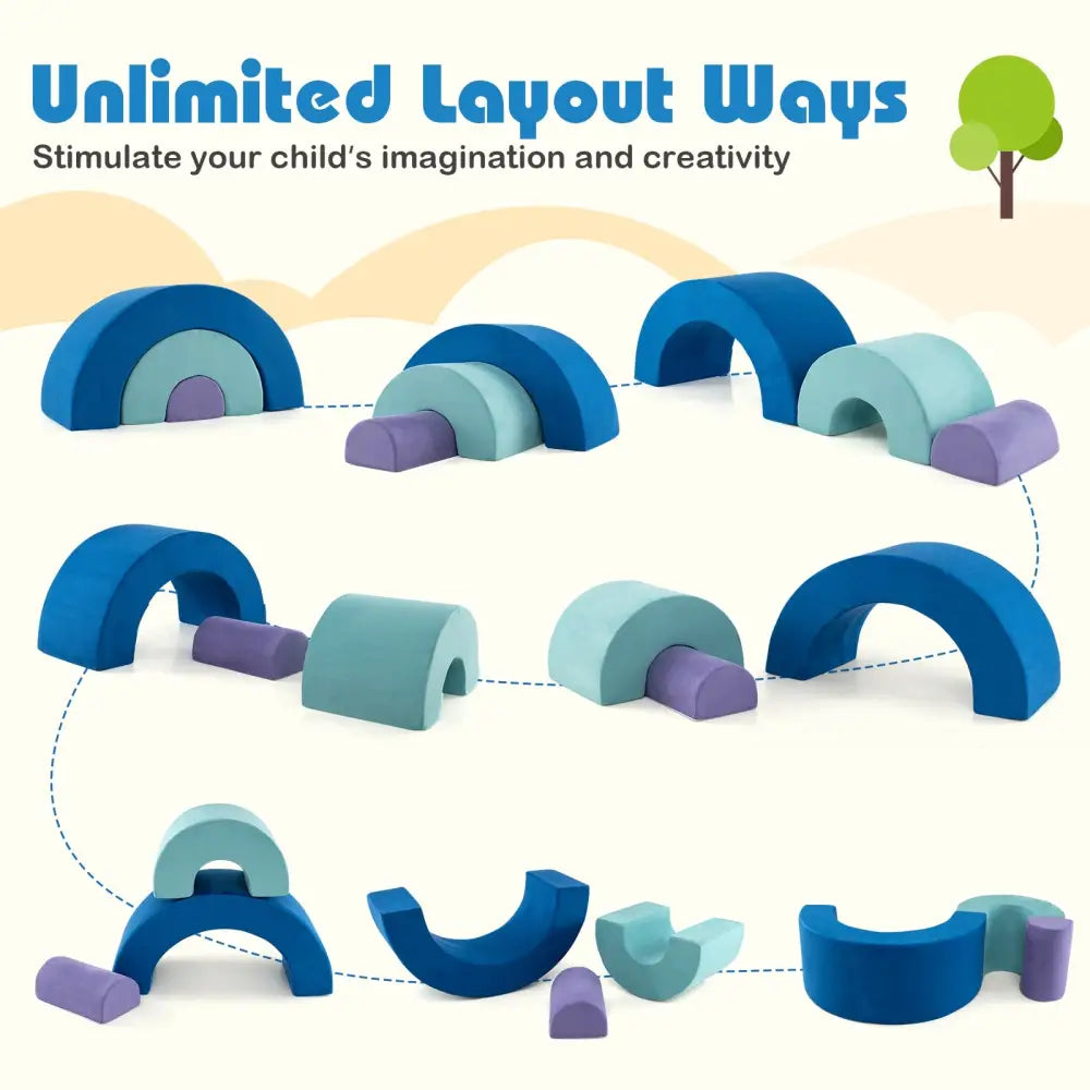 Rainbow Arc Climber Playset Foam Climbing Blocks with Machine Washable Covers-Multicolor - Multicolor - Climbers &