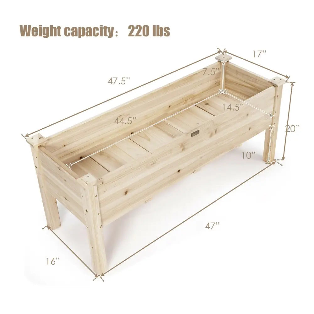 Raised Garden Bed Elevated Planter Box Wood for Vegetable Flower Herb - Natural - Raised Garden Beds