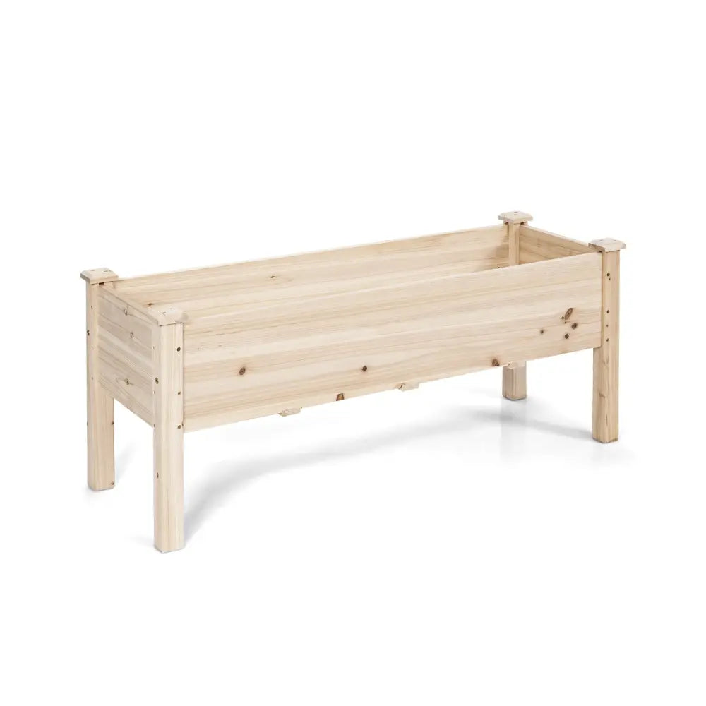 Raised Garden Bed Elevated Planter Box Wood for Vegetable Flower Herb - Natural - Raised Garden Beds