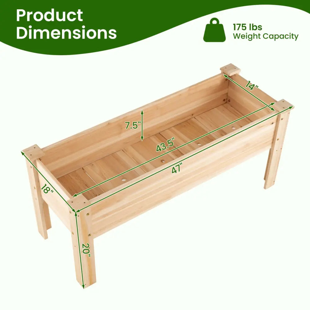 Raised Garden Bed Elevated Planter Box Wood for Vegetable Flower Herb - Natural - Raised Garden Beds