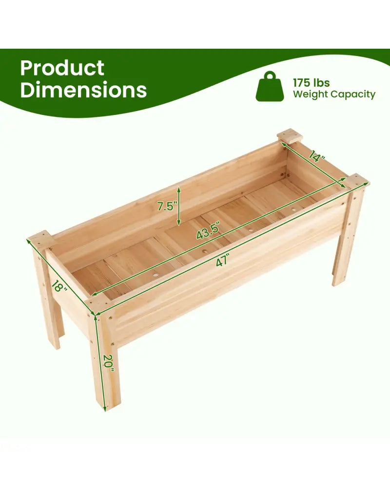 Raised Garden Bed Elevated Planter Box Wood for Vegetable Flower Herb - Natural - Raised Garden Beds