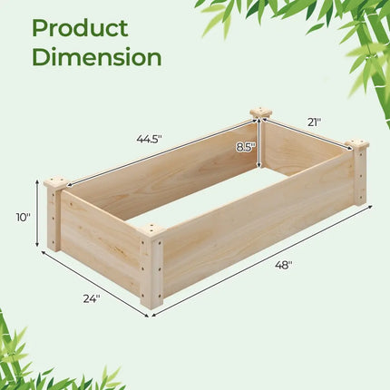 Raised Garden Bed Fir Wood Wooden Square Wood Planter Box for Garden - Natural - Raised Garden Beds
