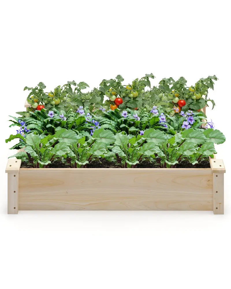 Raised Garden Bed Fir Wood Wooden Square Wood Planter Box for Garden - Natural - Raised Garden Beds