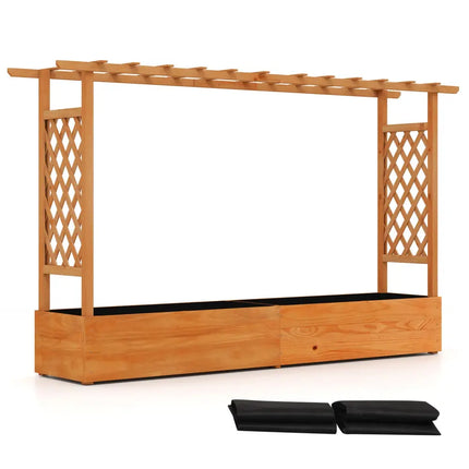 Raised Garden Bed Planter Box with Lattice Trellis Drainage Holes - Orange - Raised Garden Beds