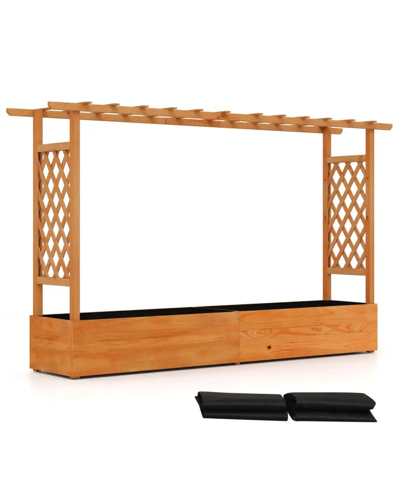 Raised Garden Bed Planter Box with Lattice Trellis Drainage Holes - Orange - Raised Garden Beds
