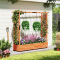 Raised Garden Bed with Arch Trellis and Hanging Roof-Orange - Orange - Raised Garden Beds