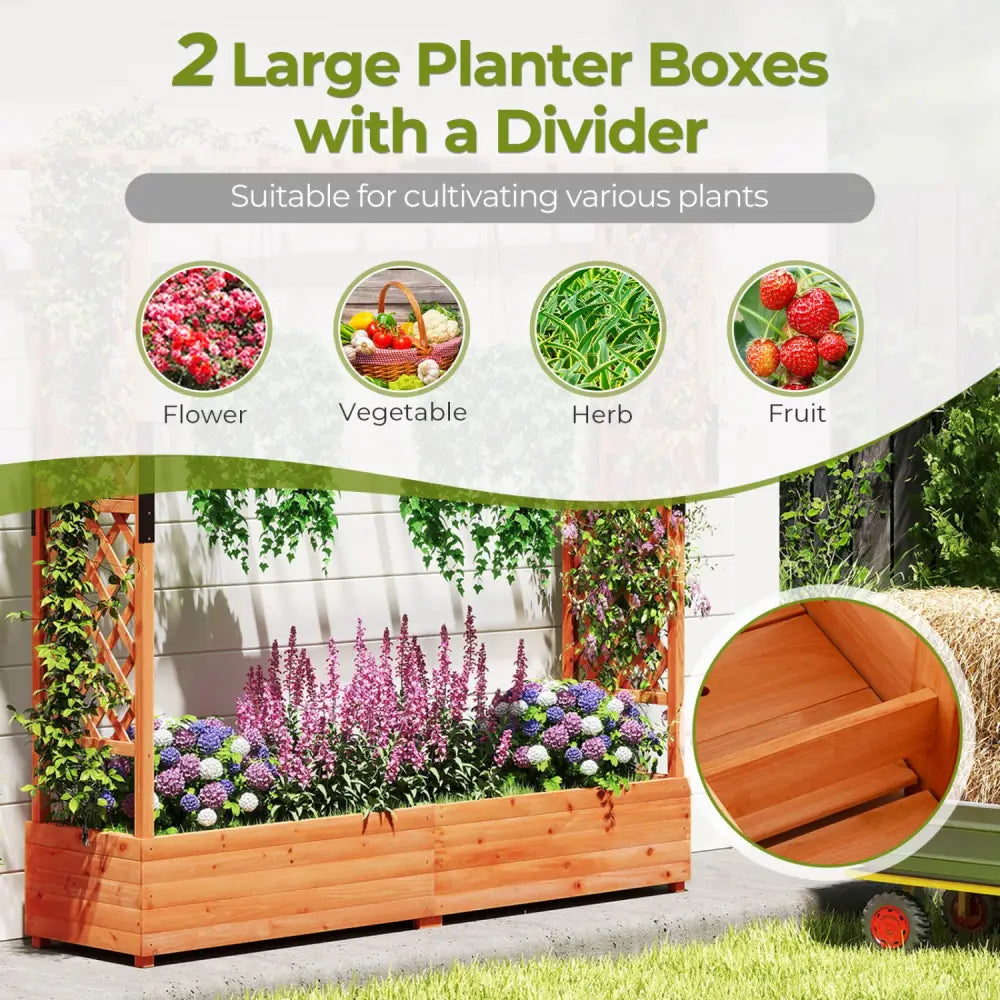 Raised Garden Bed with Arch Trellis and Hanging Roof-Orange - Orange - Raised Garden Beds