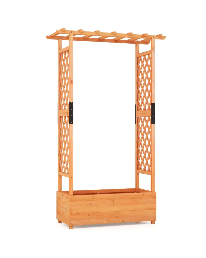 Raised Garden Bed with Arch Trellis-Orange - Orange - Raised Garden Beds