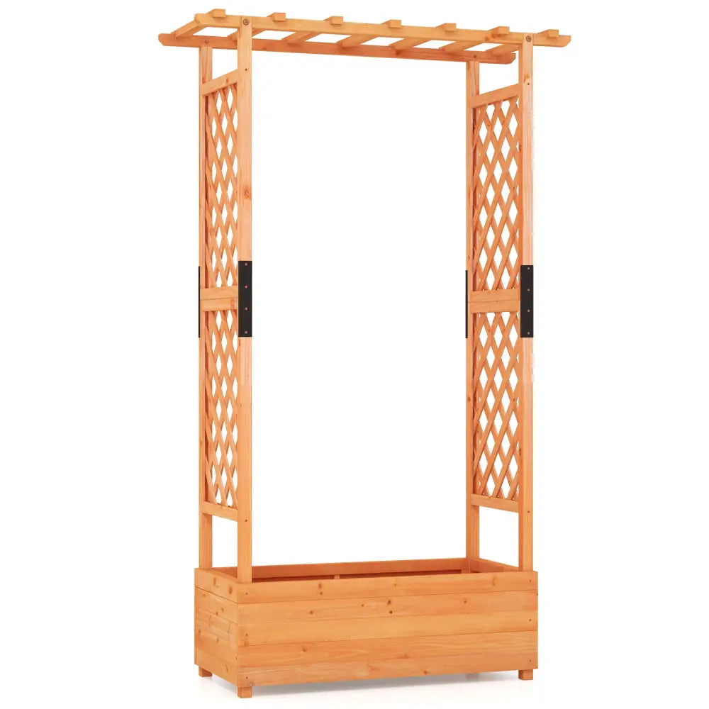 Raised Garden Bed with Arch Trellis-Orange - Orange - Raised Garden Beds