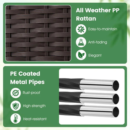 Raised Garden Bed with Lattice Trellis Drainage Self-Watering Elevated Vertical Planter Boxes-Black - Black - Raised