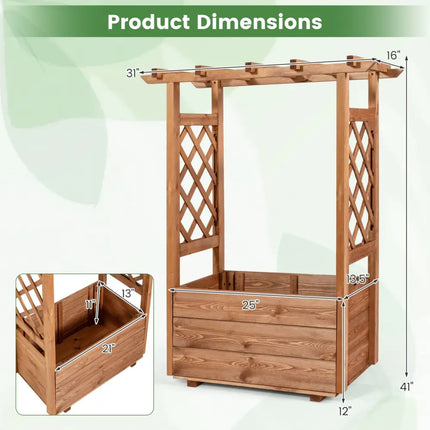 Raised Garden Bed with Lattice Trellises with Hanging Roof Set of 2-Orange - Orange - Raised Garden Beds