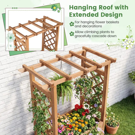 Raised Garden Bed with Lattice Trellises with Hanging Roof Set of 2-Orange - Orange - Raised Garden Beds