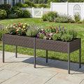 Raised Garden Bed with Legs and Removable Liner for Vegetables Herbs Patio-Brown - Brown - Raised Garden Beds