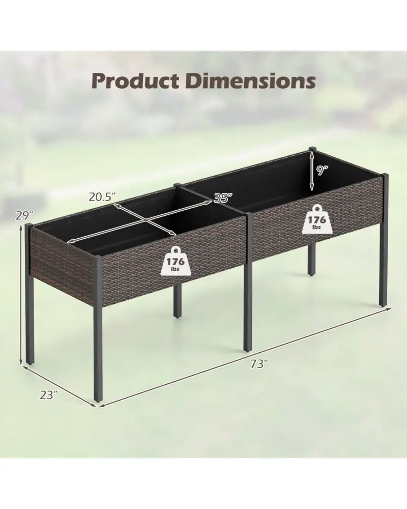 Raised Garden Bed with Legs and Removable Liner for Vegetables Herbs Patio-Brown - Brown - Raised Garden Beds