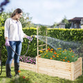 Raised Garden Bed with Trellis-Natural - Natural - Raised Garden Beds