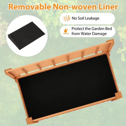Raised Garden Bed with Trellis Wooden Elevated Planter Box with Legs-Orange - Orange - Raised Garden Beds