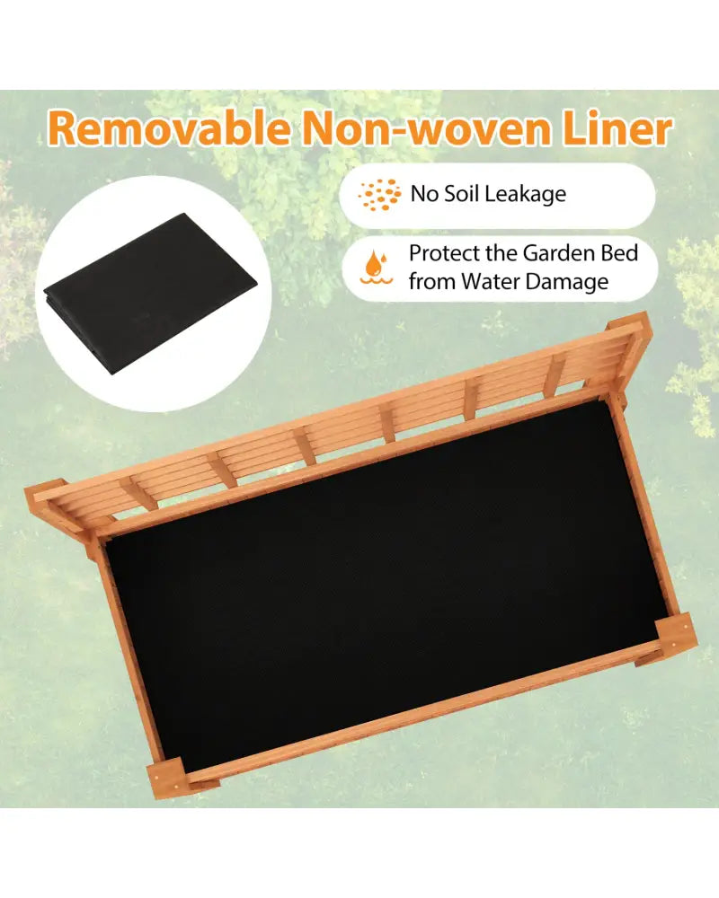 Raised Garden Bed with Trellis Wooden Elevated Planter Box with Legs-Orange - Orange - Raised Garden Beds