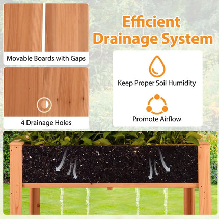 Raised Garden Bed with Trellis Wooden Elevated Planter Box with Legs-Orange - Orange - Raised Garden Beds