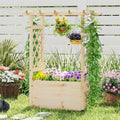 Raised Garden Bed Wooden Elevated Planter Box with Hanging Roof-S - Natural - Raised Garden Beds