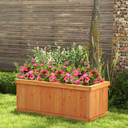 Raised Garden Bed Wooden Planter Box with 4 Drainage Holes and Detachable Bottom Panels-Orange - Orange - Raised Garden