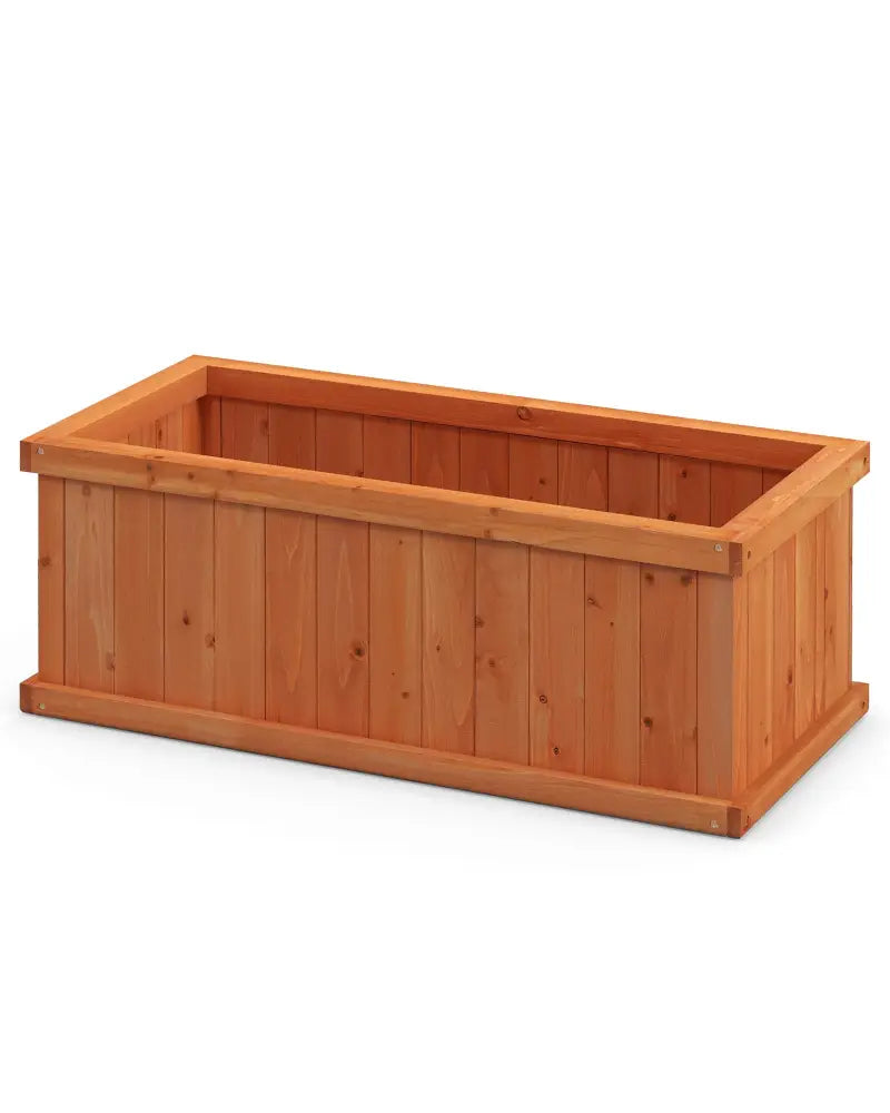 Raised Garden Bed Wooden Planter Box with 4 Drainage Holes and Detachable Bottom Panels-Orange - Orange - Raised Garden