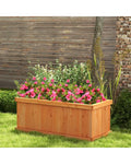 Raised Garden Bed Wooden Planter Box with 4 Drainage Holes and Detachable Bottom Panels-Orange - Orange - Raised Garden