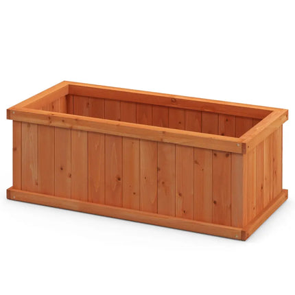 Raised Garden Bed Wooden Planter Box with 4 Drainage Holes and Detachable Bottom Panels-Orange - Orange - Raised Garden
