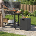 Rattan Propane Tank Cover Patio Hideaway Tank Side Table-Black - Black - Fire Pit Tables