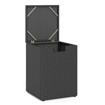 Rattan Propane Tank Cover Patio Hideaway Tank Side Table-Black - Black - Fire Pit Tables
