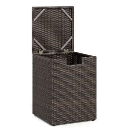 Rattan Propane Tank Cover Patio Hideaway Tank Side Table-Brown - Brown - Fire Pit Tables