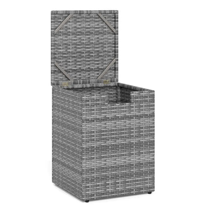 Rattan Propane Tank Cover Patio Hideaway Tank Side Table-Gray - Gray - Fire Pit Tables