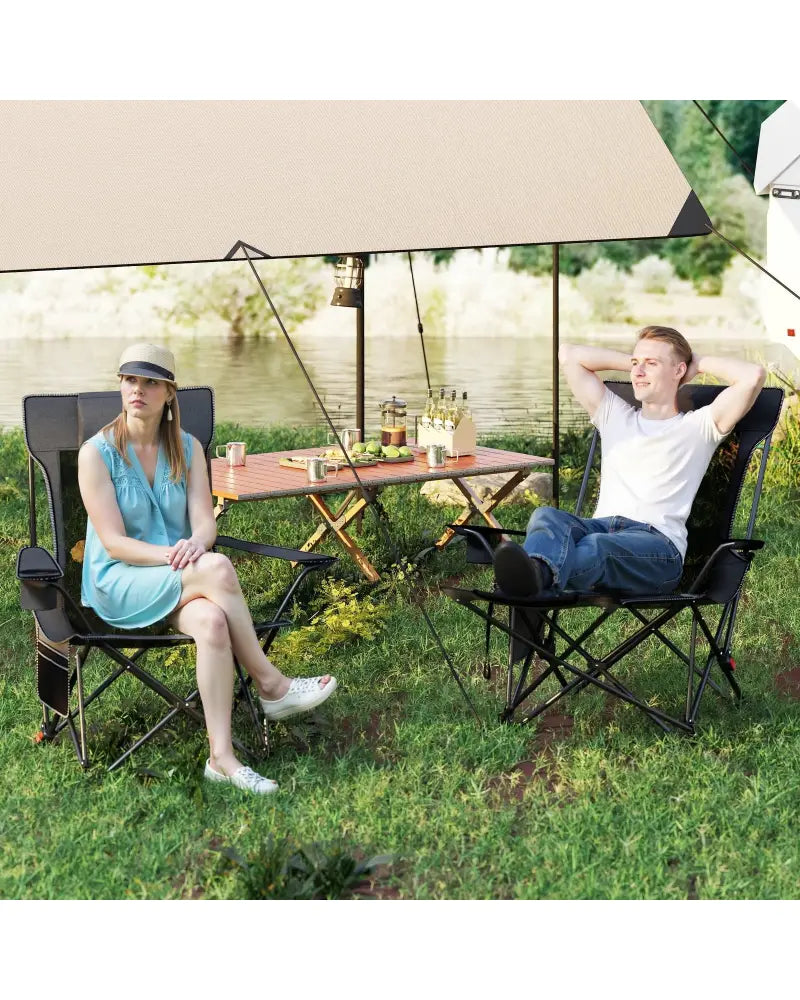 Reclining Camping Chair with Removable Footrest and Adjustable Backrest-Gray - Gray - Camping Furniture