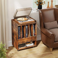 Record Player Stand Turntable Stand with Drawer and Record Holder-Brown - Brown - Cabinets & Chests