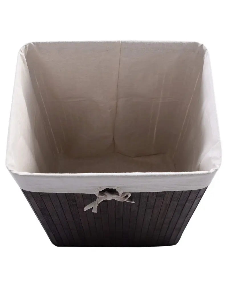 Rectangle Bamboo Hamper Laundry Basket Washing Cloth Bin Storage Bag Lid-Brown - Brown - Laundry Baskets