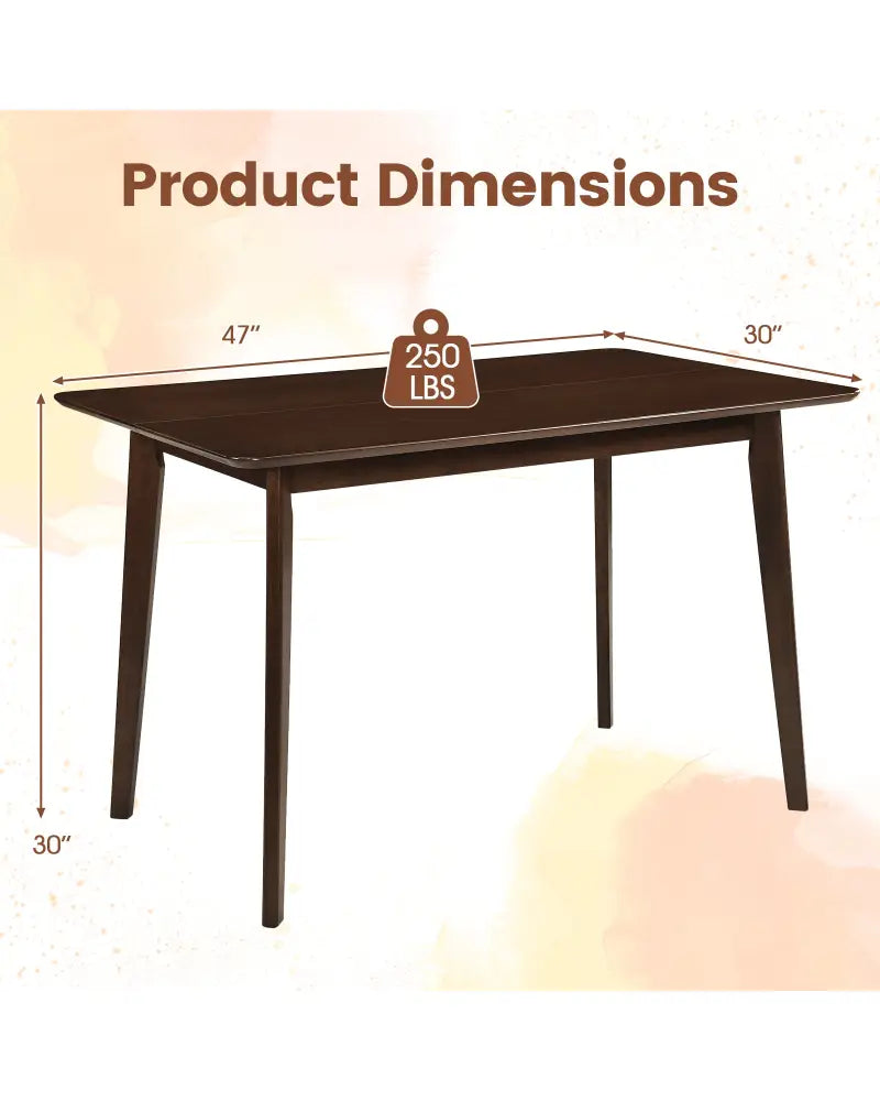 Rectangle Dining Table for 4-6 People 47’’ Kitchen Table-Walnut - Walnut - Dining Tables