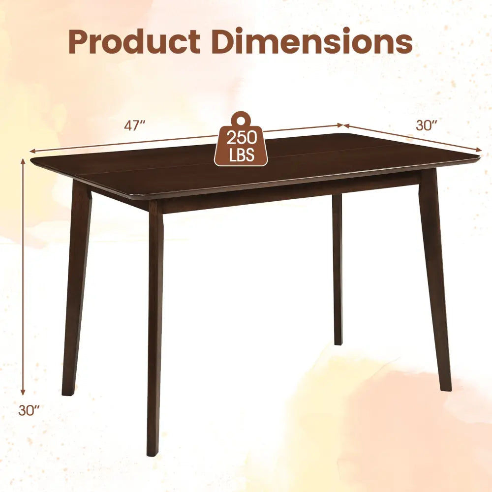 Rectangle Dining Table for 4-6 People 47’’ Kitchen Table-Walnut - Walnut - Dining Tables