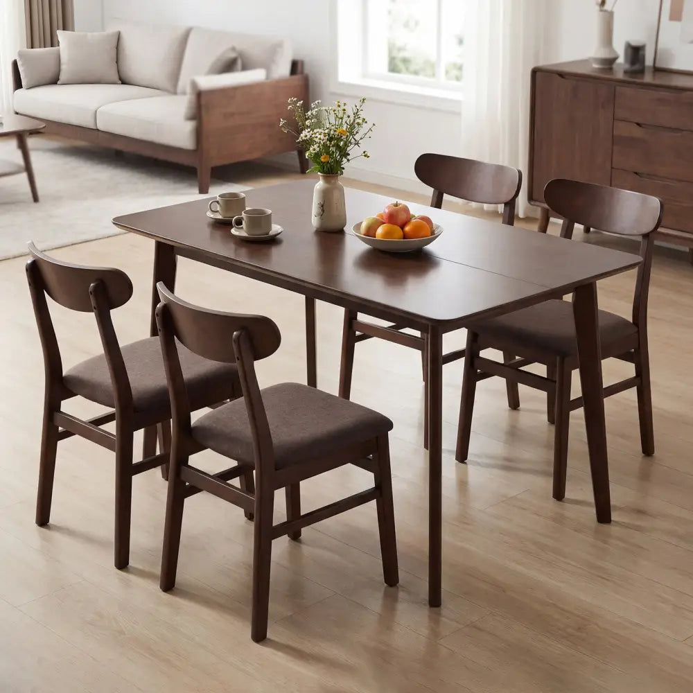 Rectangle Dining Table for 4-6 People 47’’ Kitchen Table-Walnut - Walnut - Dining Tables