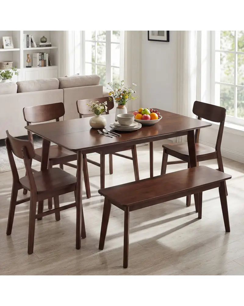 Rectangle Dining Table for 4-6 People 47’’ Kitchen Table-Walnut - Walnut - Dining Tables