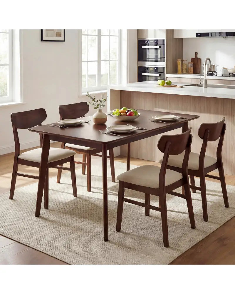 Rectangle Dining Table for 4-6 People 47’’ Kitchen Table-Walnut - Walnut - Dining Tables
