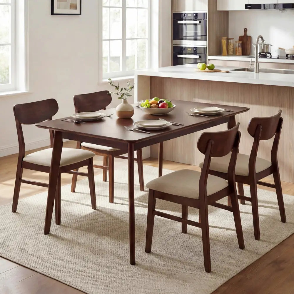 Rectangle Dining Table for 4-6 People 47’’ Kitchen Table-Walnut - Walnut - Dining Tables