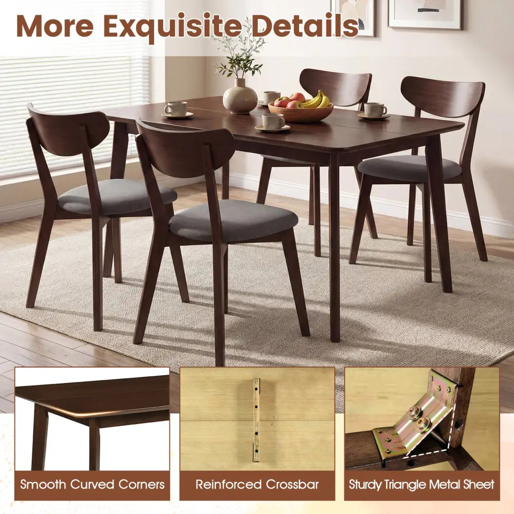Rectangle Dining Table for 4-6 People 47’’ Kitchen Table-Walnut - Walnut - Dining Tables