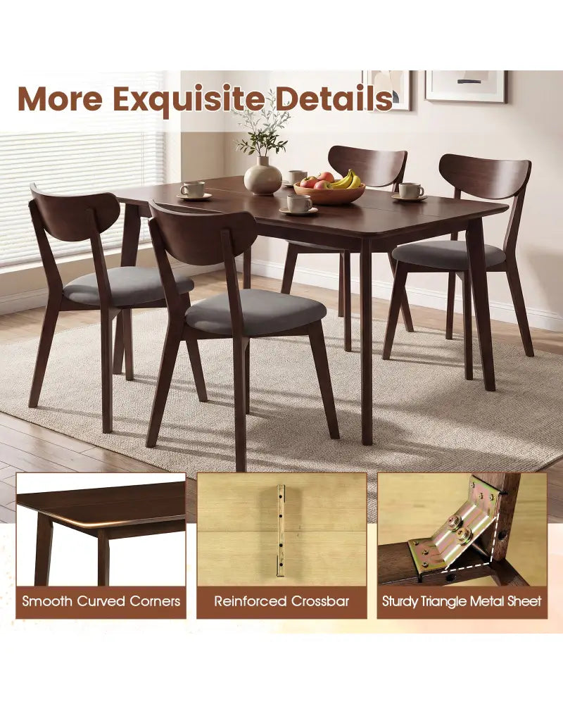 Rectangle Dining Table for 4-6 People 47’’ Kitchen Table-Walnut - Walnut - Dining Tables