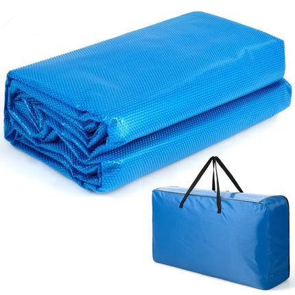 Rectangle Swimming Pool Cover 12-MIL Heat Retaining Pool Solar Blanket with Carrying Bag-40FT x 20FT - Blue - Swimming