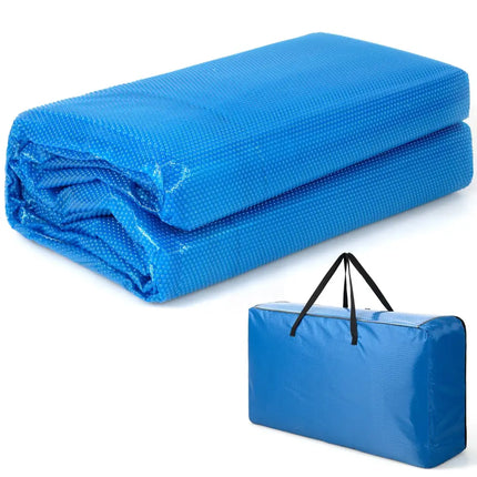Rectangle Swimming Pool Cover 12-MIL Heat Retaining Pool Solar Blanket with Carrying Bag-36FT x 18FT - Blue - Swimming