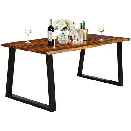 Rectangular Acacia Wood Dining Table - Brown - Dining Tables