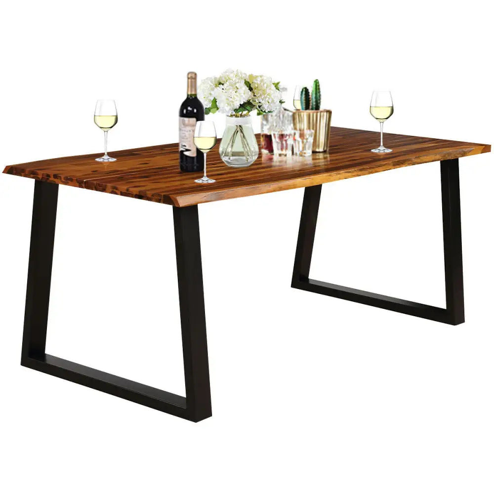 Rectangular Acacia Wood Dining Table - Brown - Dining Tables