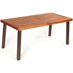 Rectangular Acacia Wood Rustic Dining Furniture Table - Oasis Home Essentials